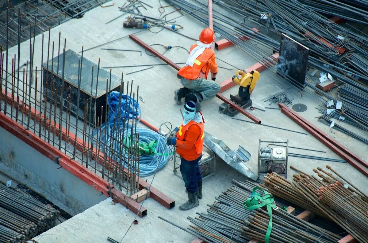 Infrastructure site with MEP conduit and rebar works