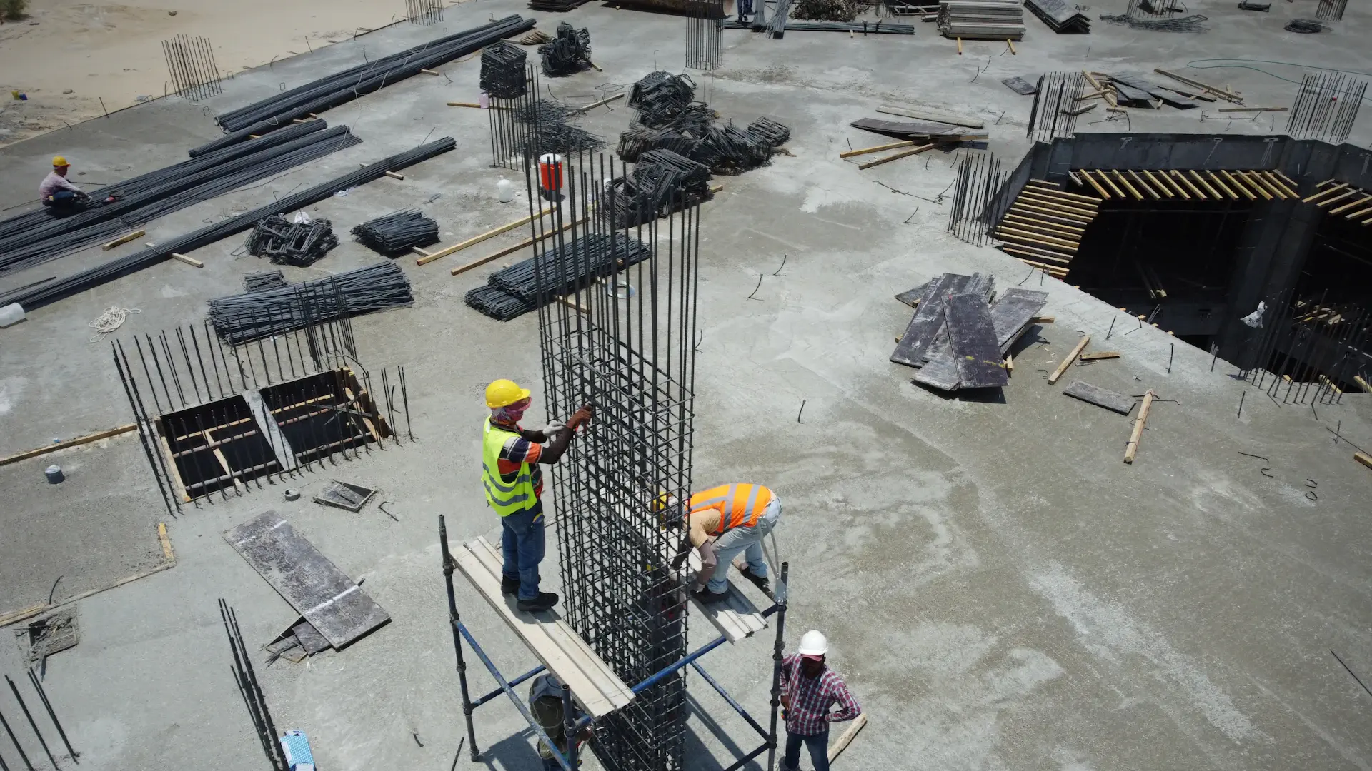 MEP site team at work on a construction site