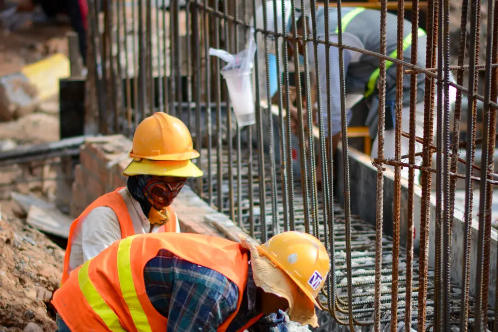 Supervised technical crew working on site